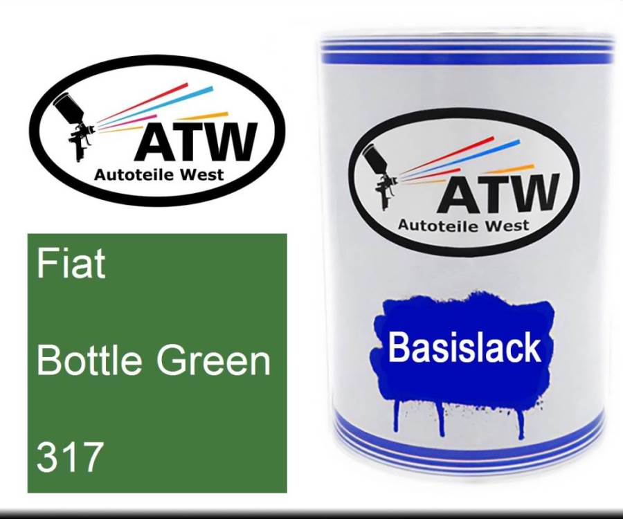 Fiat, Bottle Green, 317: 500ml Lackdose, von ATW Autoteile West.